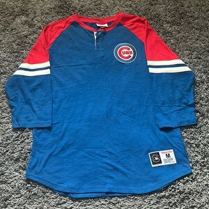 Chicago Cubs Mitchell & Ness 3/4 Sleeve Henley shirt